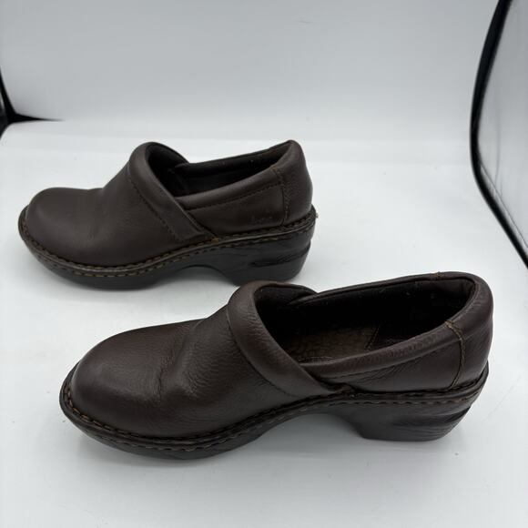 Born BOC Clogs Womens Size 6 Peggy Dark Brown Leather Slip On Nurse - Picture 10 of 12